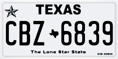 TX license plate CBZ6839