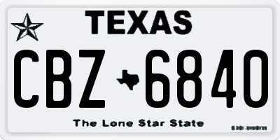 TX license plate CBZ6840
