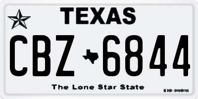 TX license plate CBZ6844