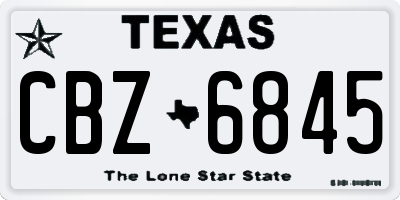 TX license plate CBZ6845