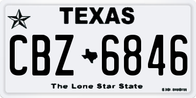 TX license plate CBZ6846