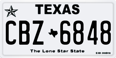 TX license plate CBZ6848