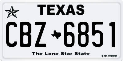 TX license plate CBZ6851