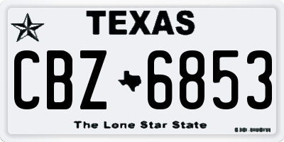 TX license plate CBZ6853