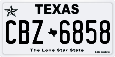 TX license plate CBZ6858