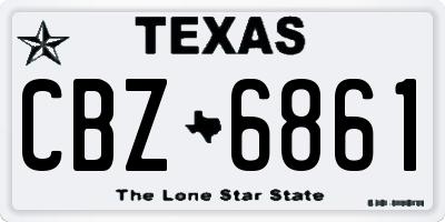 TX license plate CBZ6861