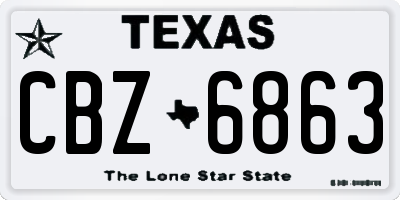 TX license plate CBZ6863
