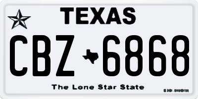 TX license plate CBZ6868