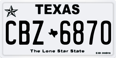 TX license plate CBZ6870