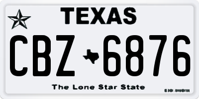 TX license plate CBZ6876