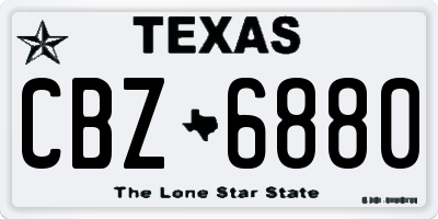 TX license plate CBZ6880
