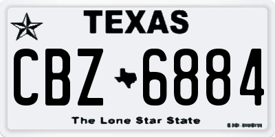 TX license plate CBZ6884