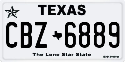 TX license plate CBZ6889
