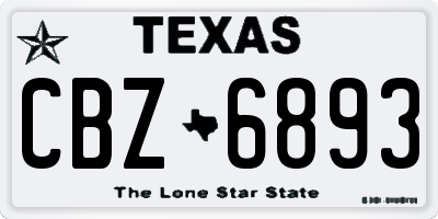 TX license plate CBZ6893