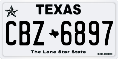 TX license plate CBZ6897
