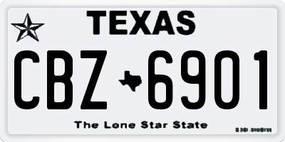 TX license plate CBZ6901