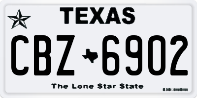 TX license plate CBZ6902