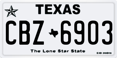 TX license plate CBZ6903