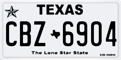 TX license plate CBZ6904