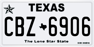 TX license plate CBZ6906