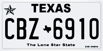 TX license plate CBZ6910