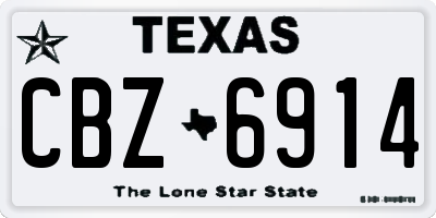 TX license plate CBZ6914