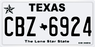 TX license plate CBZ6924