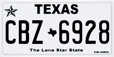 TX license plate CBZ6928