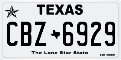 TX license plate CBZ6929