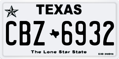 TX license plate CBZ6932