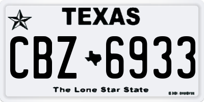 TX license plate CBZ6933
