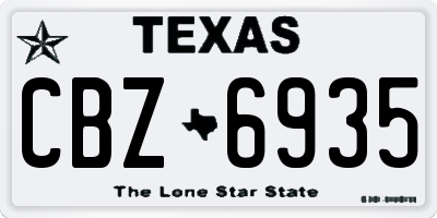 TX license plate CBZ6935