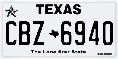 TX license plate CBZ6940