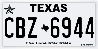 TX license plate CBZ6944
