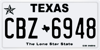 TX license plate CBZ6948