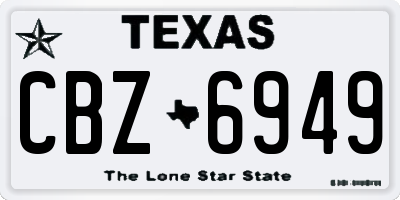 TX license plate CBZ6949