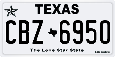TX license plate CBZ6950