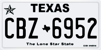 TX license plate CBZ6952