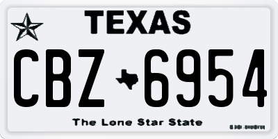 TX license plate CBZ6954