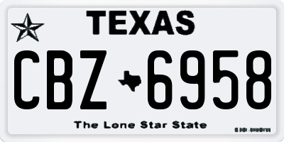 TX license plate CBZ6958