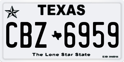TX license plate CBZ6959