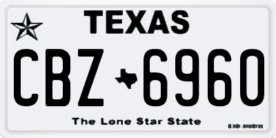 TX license plate CBZ6960