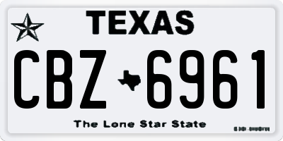 TX license plate CBZ6961