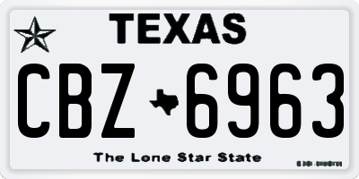 TX license plate CBZ6963