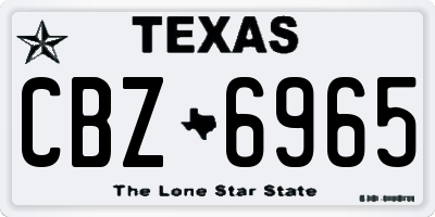 TX license plate CBZ6965