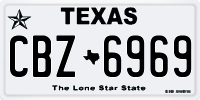 TX license plate CBZ6969