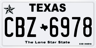 TX license plate CBZ6978