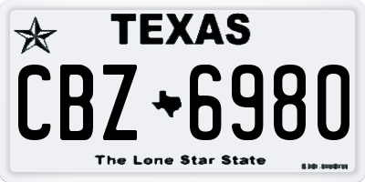 TX license plate CBZ6980