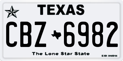 TX license plate CBZ6982