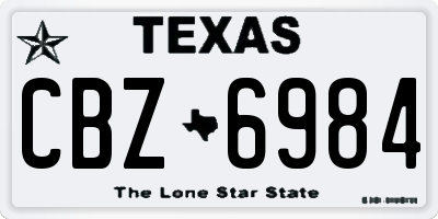 TX license plate CBZ6984